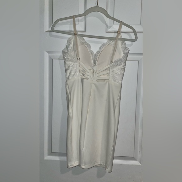 White Crochet Mini Dress - Picture 6 of 8